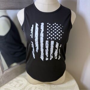 Black Muscle Tee with Graphic Design